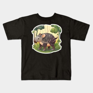 Cute Mountain Tapir Illustration - Adorable Animal Art Kids T-Shirt